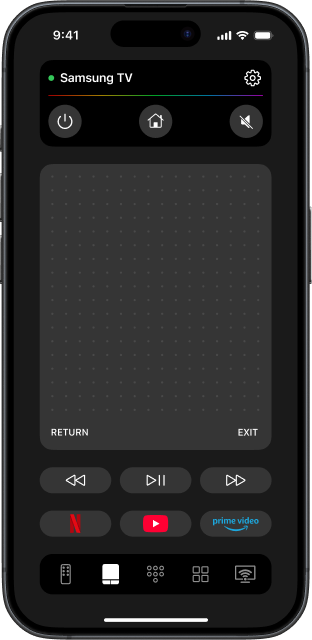 TVRem interface with touchpad option